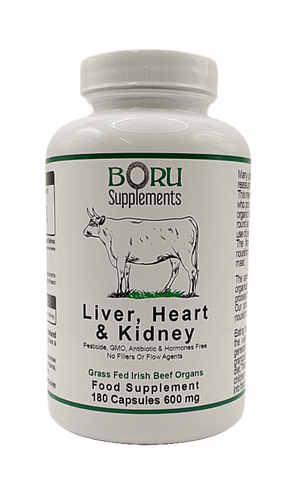 Beef organ liver heart and kidney capsules