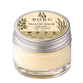BORU Tallow Balm 100ml – Irish tallow and seaweed skin balm in a clear jar
